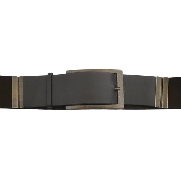 SUZI ROHER wide Brown leather belt sz L big buckle main image 6